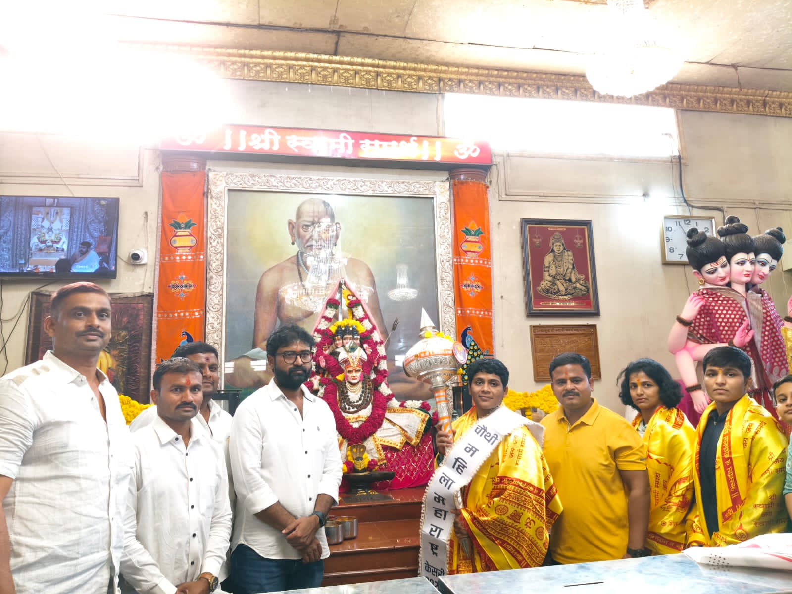 श्री स्वामी समर्थ अन्नछत्र मंडळात डबल महाराष्ट्र केसरी विजेत्या अमृता पुजारी यांचा सत्कार